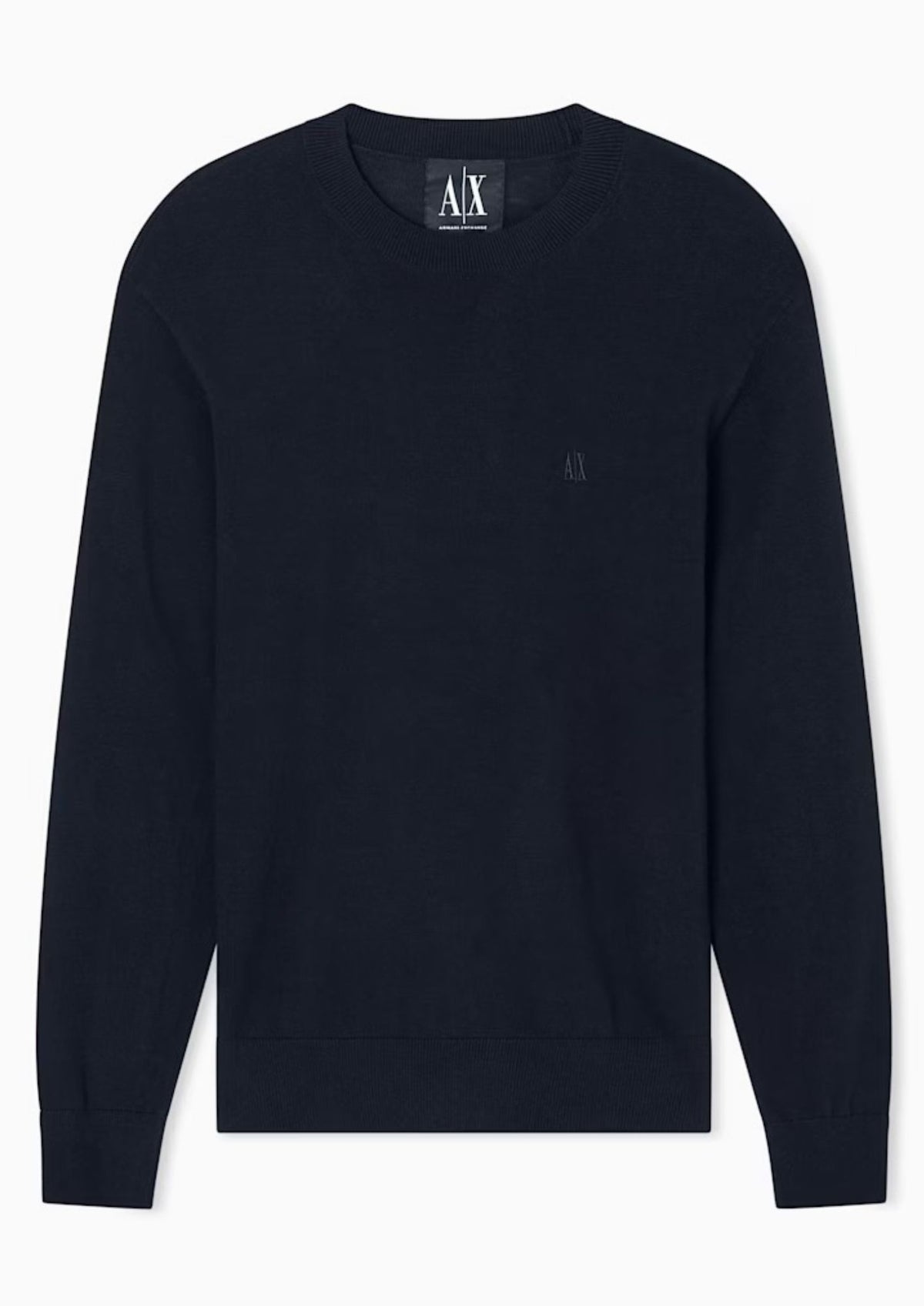 Maglione girocollo con logo in cotone viscosa e seta Icon Blu Navy Scuro XM000338 AF12291 UB101 ARMANI EXCHANGE