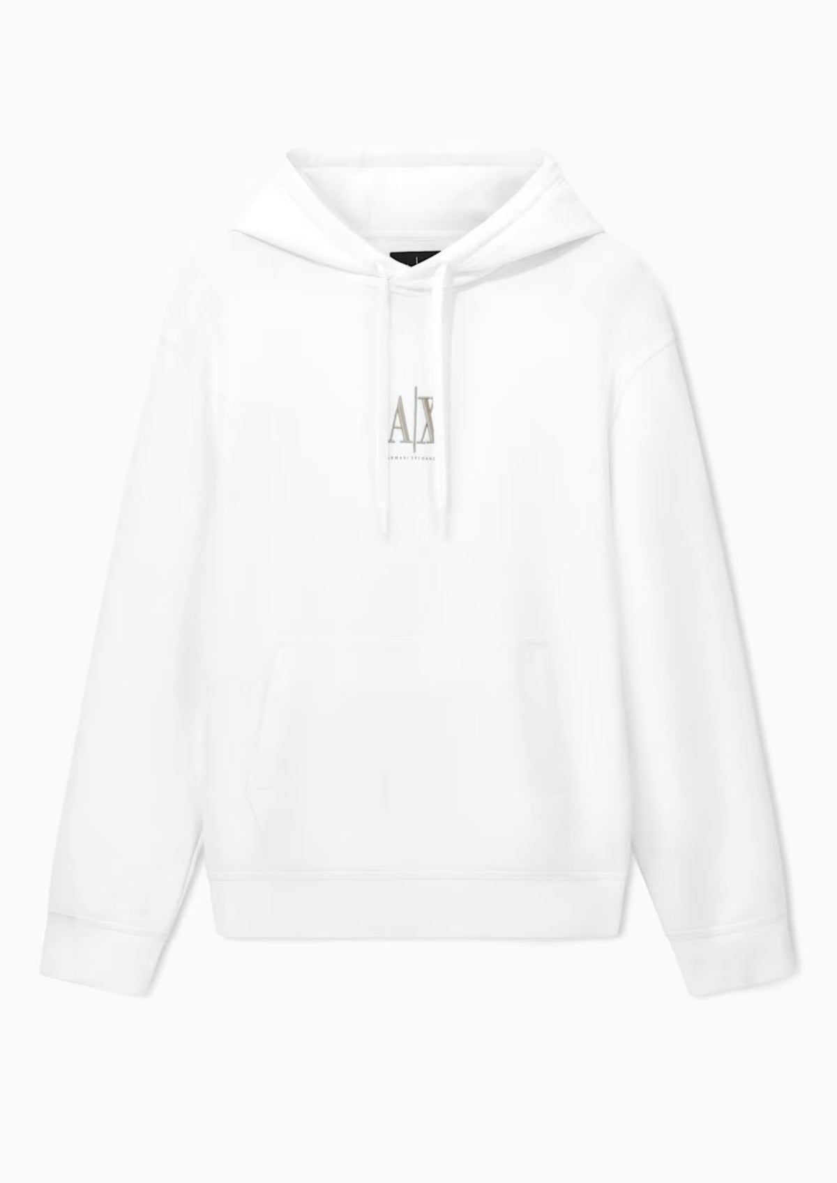 Felpa con cappuccio e tasca a marsupio con logo Icon Bianca XM000369 AF10818 U0009 ARMANI EXCHANGE