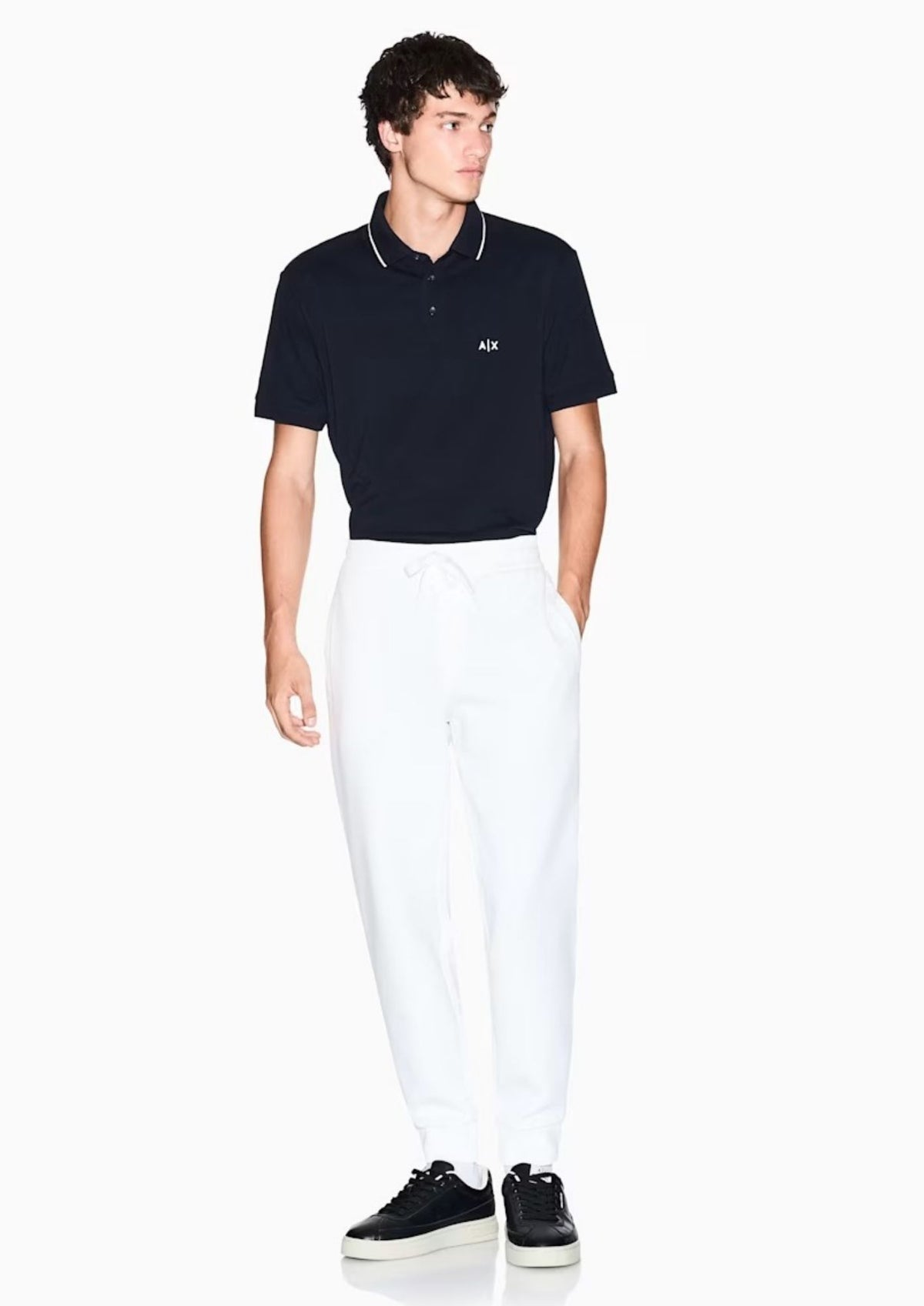 Pantaloni jogger in cotone stretch con coulisse Icon Bianco XM000373 AF10818 U0009 ARMANI EXCHANGE
