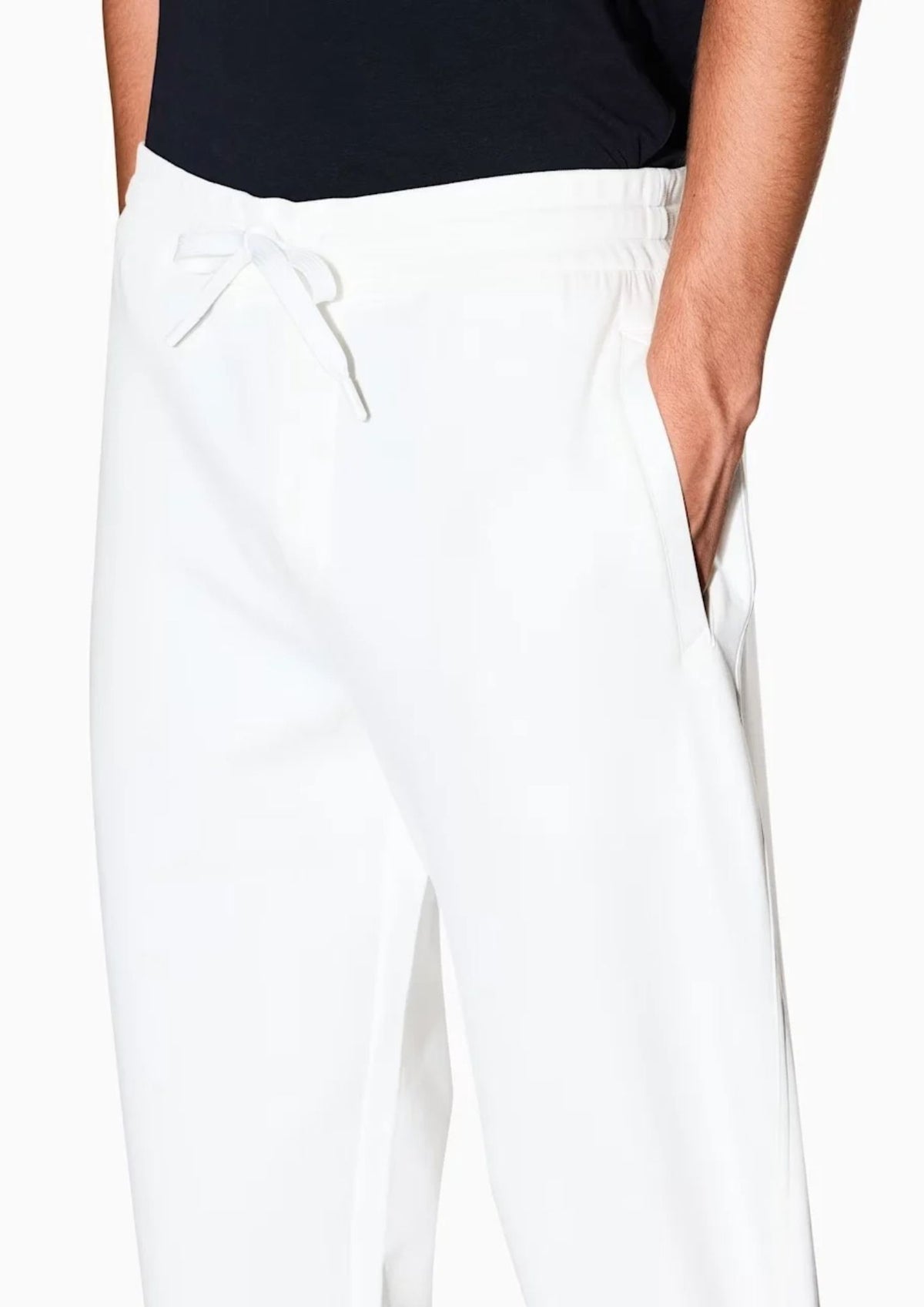 Pantaloni jogger in cotone stretch con coulisse Icon Bianco XM000373 AF10818 U0009 ARMANI EXCHANGE
