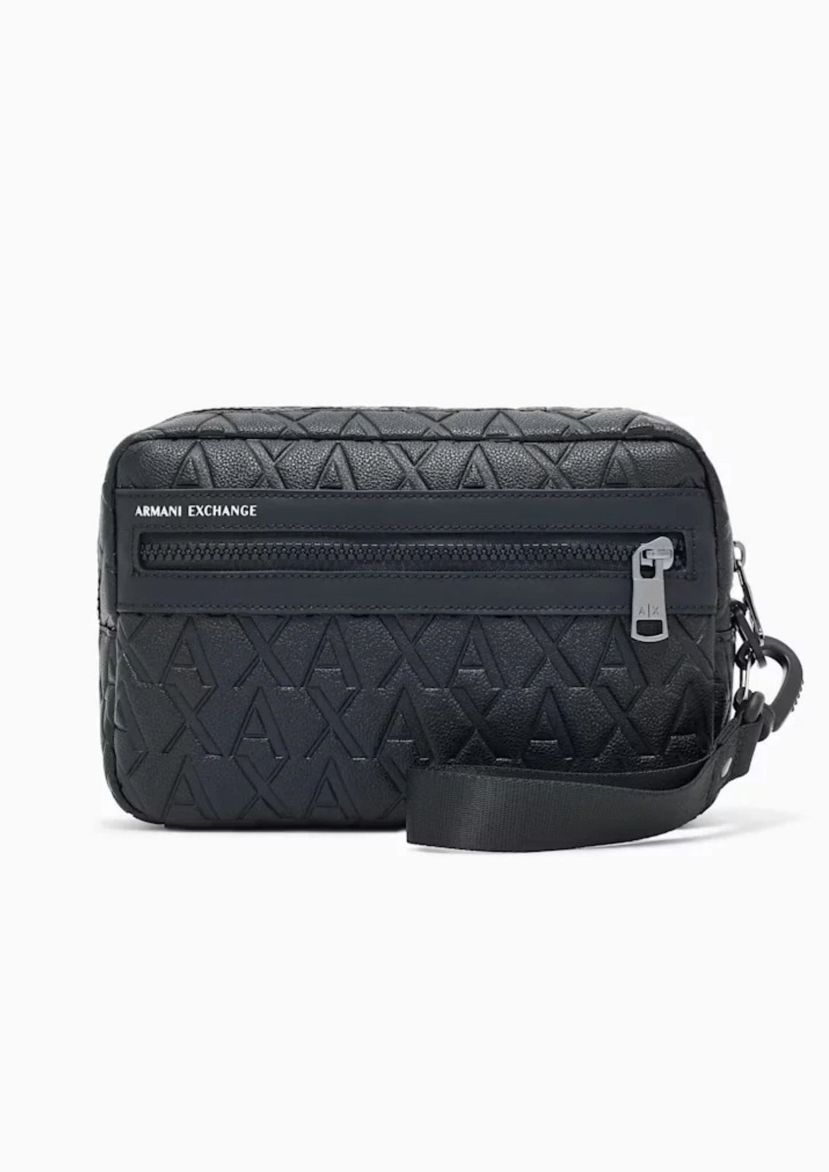 Borsa con motivo a rilievo e chiusura con zip Nera XM001272 AF12133 UC001 ARMANI EXCHANGE