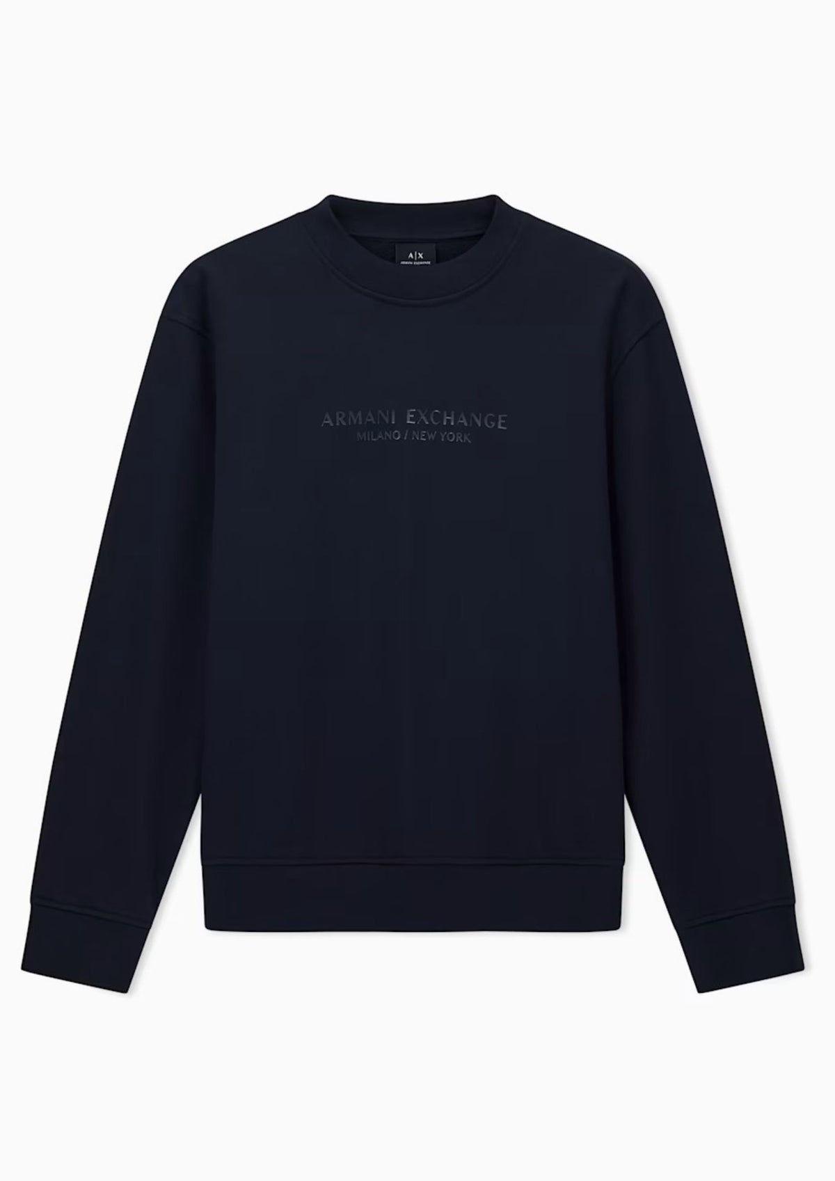 Felpa tinta unita girocollo in cotone con stampa Blu Navy XM001284 AF20934 UB101 ARMANI EXCHANGE