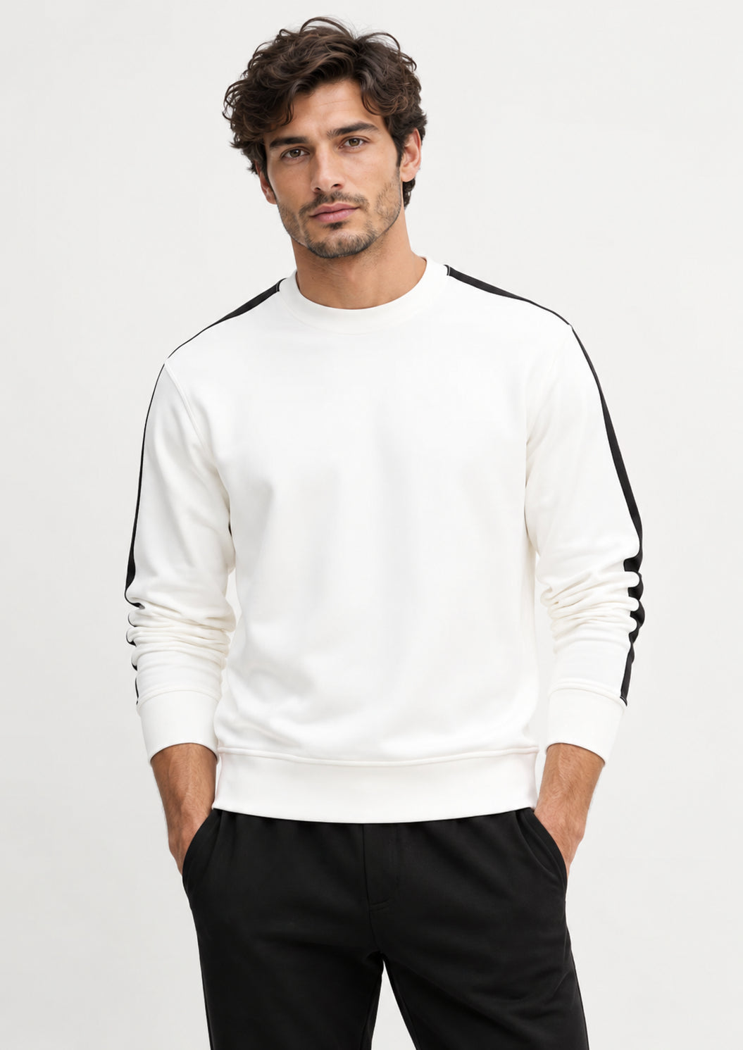 Felpa con logo girocollo in misto cotone Bianca XM001296 AF10818 U0009 ARMANI EXCHANGE