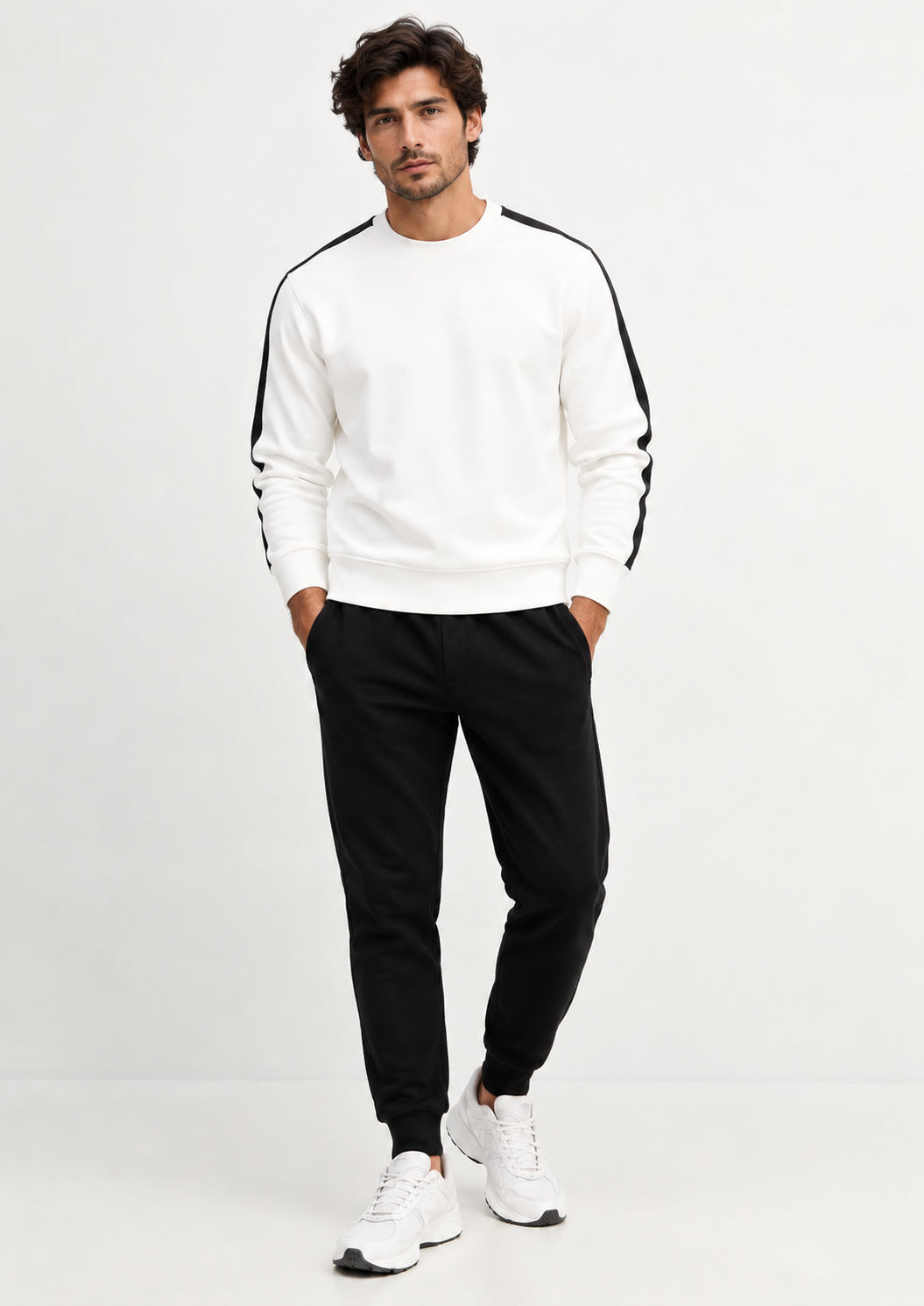Felpa con logo girocollo in misto cotone Bianca XM001296 AF10818 U0009 ARMANI EXCHANGE