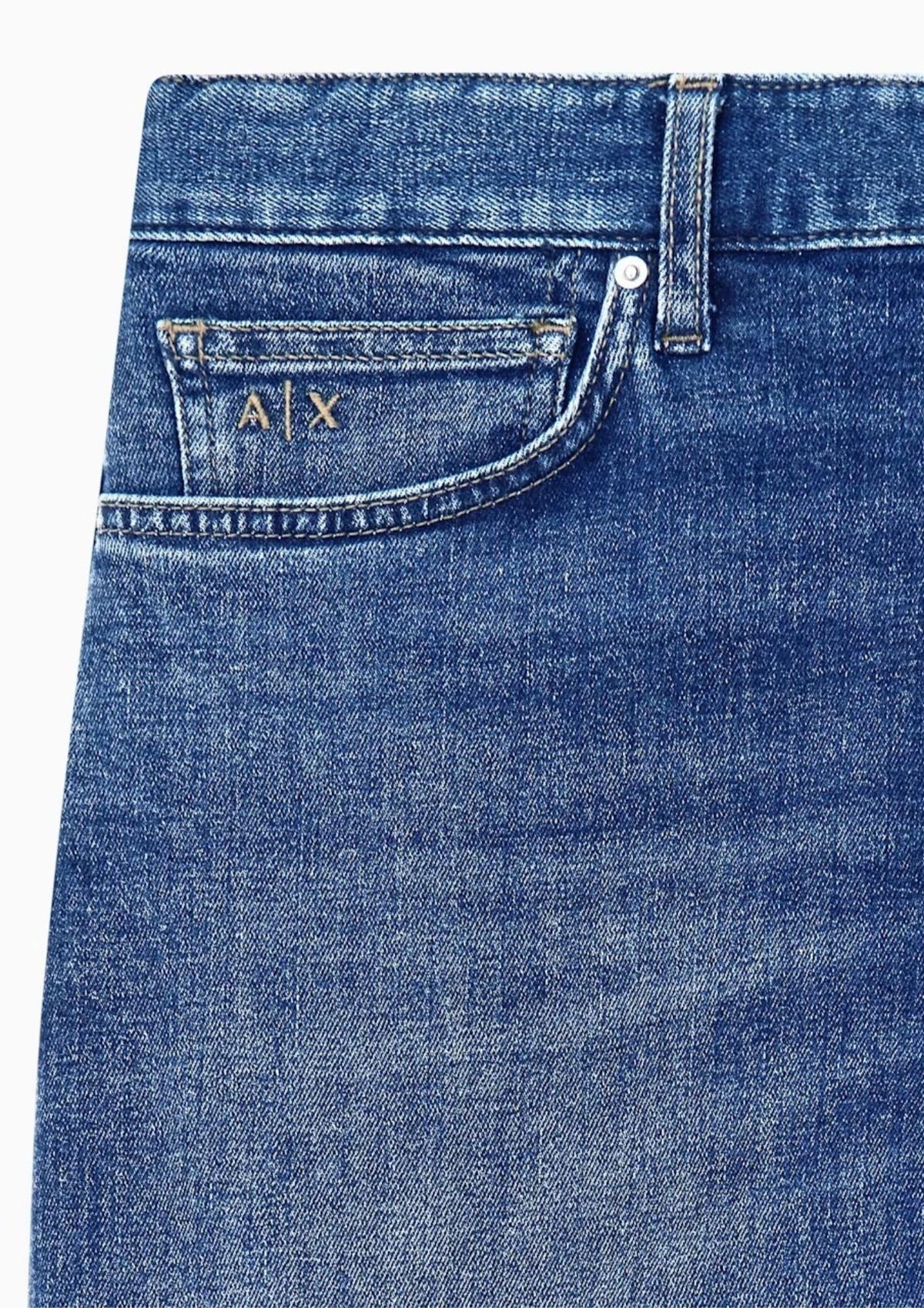 Pantalone cinque tasche Skinny in denim di cotone stretch Dark Blu Denim XM001512 AF25551 MB010 ARMANI EXCHANGE