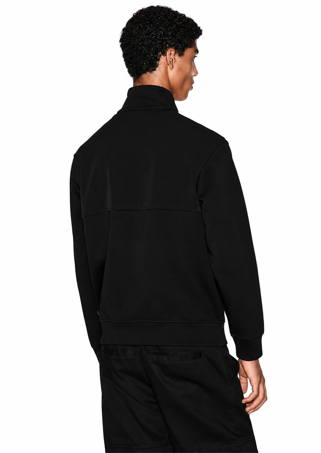 Giubbino full zip in cotone con collo alto Essential Nera XM001564 AF10818 UC001 ARMANI EXCHANGE