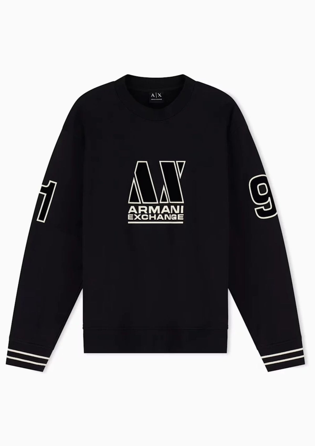 Felpa vestibilità regular in tessuto french terry di cotone Nera XM002799 AF20934 UC001 ARMANI EXCHANGE