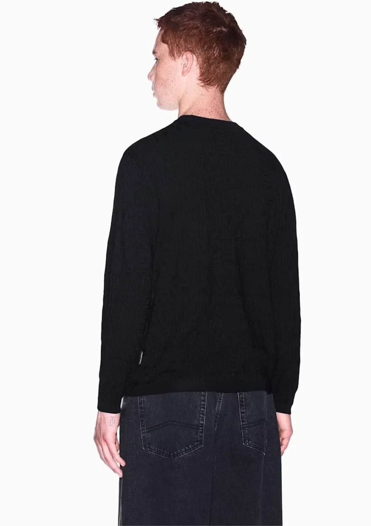 Pullover vestibilità regular in misto viscosa Nero XM002986 AF10454 UC001 ARMANI EXCHANGE
