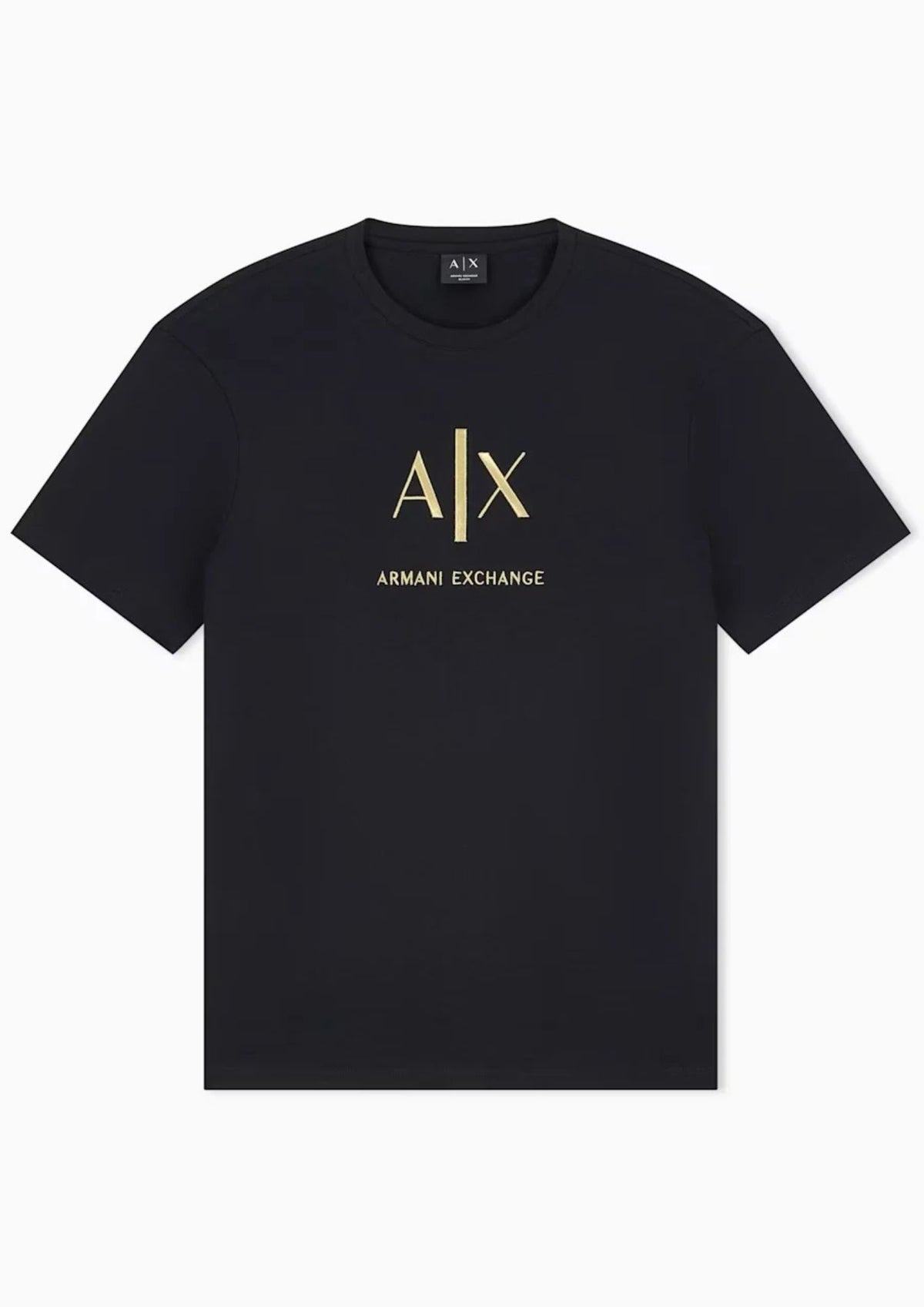 T-shirt slim Black and Gold in cotone con logo Nera XM003114 AF10356 UC001 ARMANI EXCHANGE