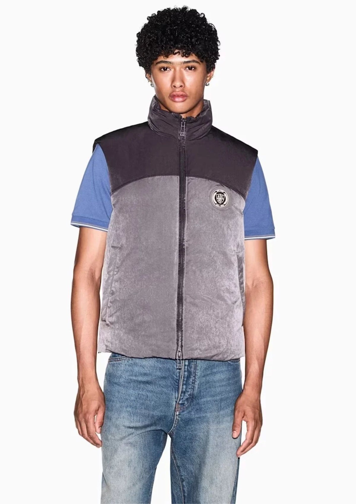 Gilet Crossover con zip e collo alto Grigio e Nero XM003320 AF27108 M8432 ARMANI EXCHANGE