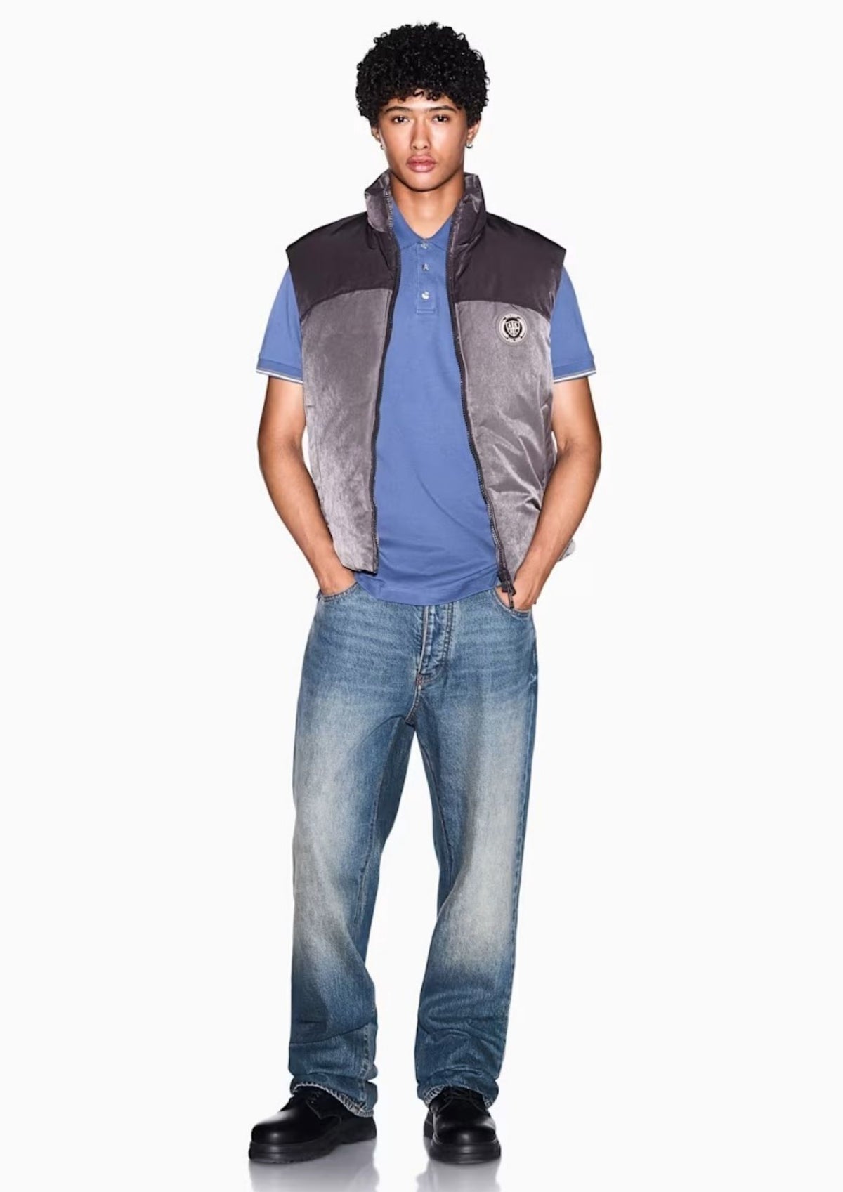 Gilet Crossover con zip e collo alto Grigio e Nero XM003320 AF27108 M8432 ARMANI EXCHANGE