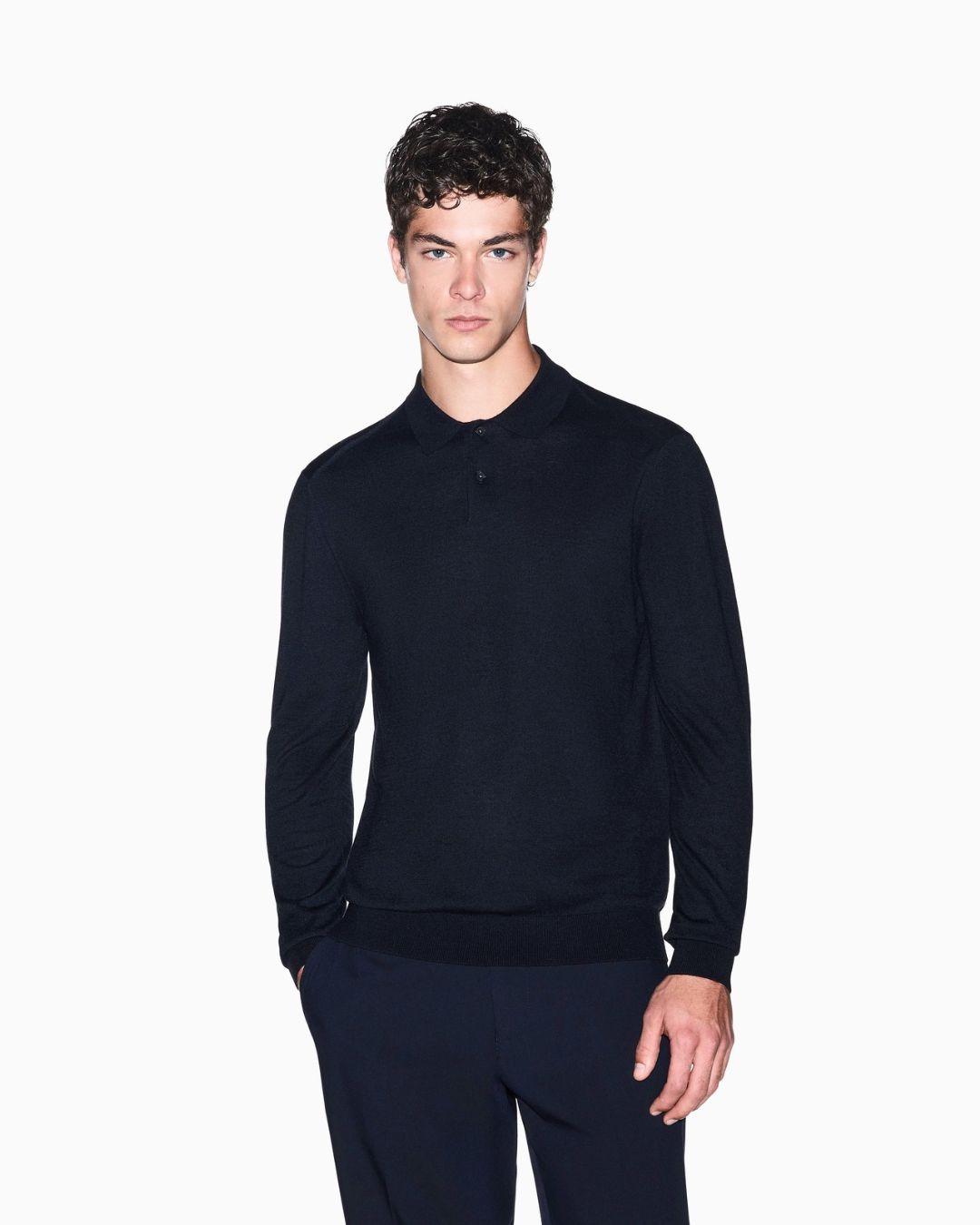 Polo in maglia Crossover in lyocell e lana Blu Navy XM003569 AF28778 UB101 ARMANI EXCHANGE