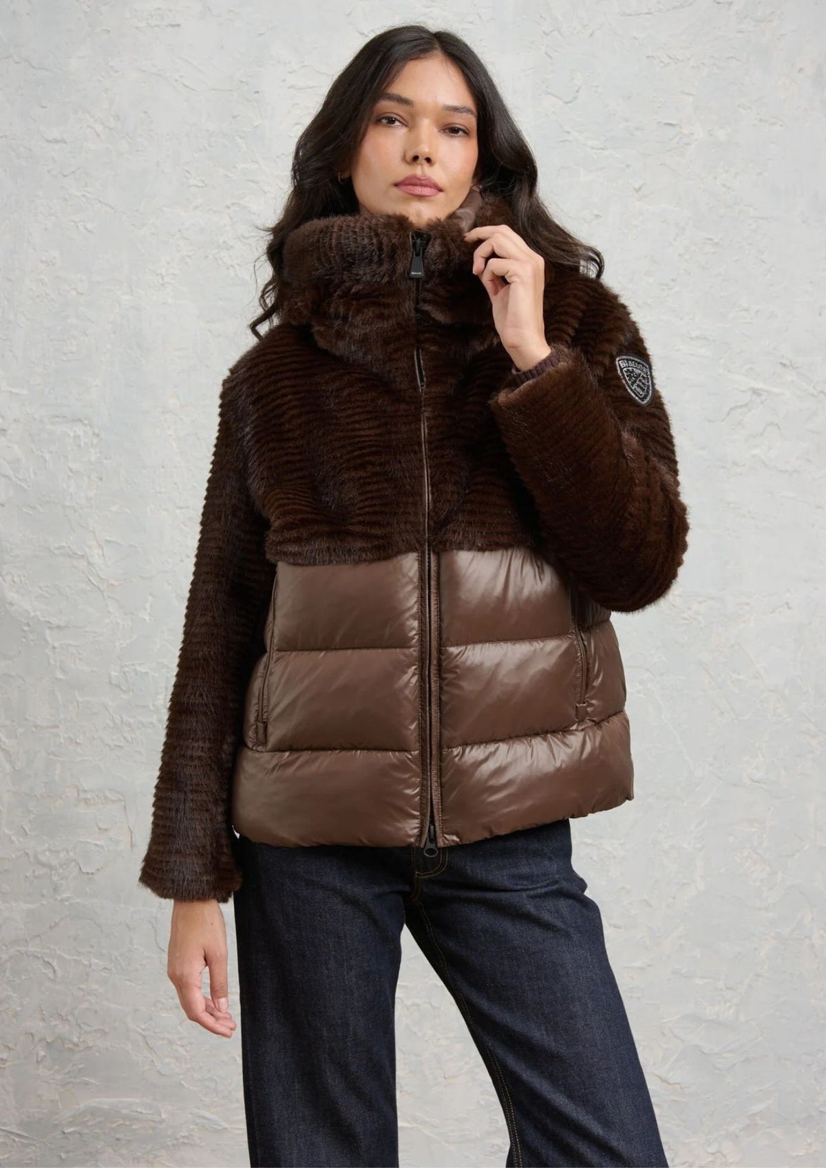 Giubbino Nylon Eco Pelliccia Fanevil Marrone BLDC02304 7685 30B BLAUER