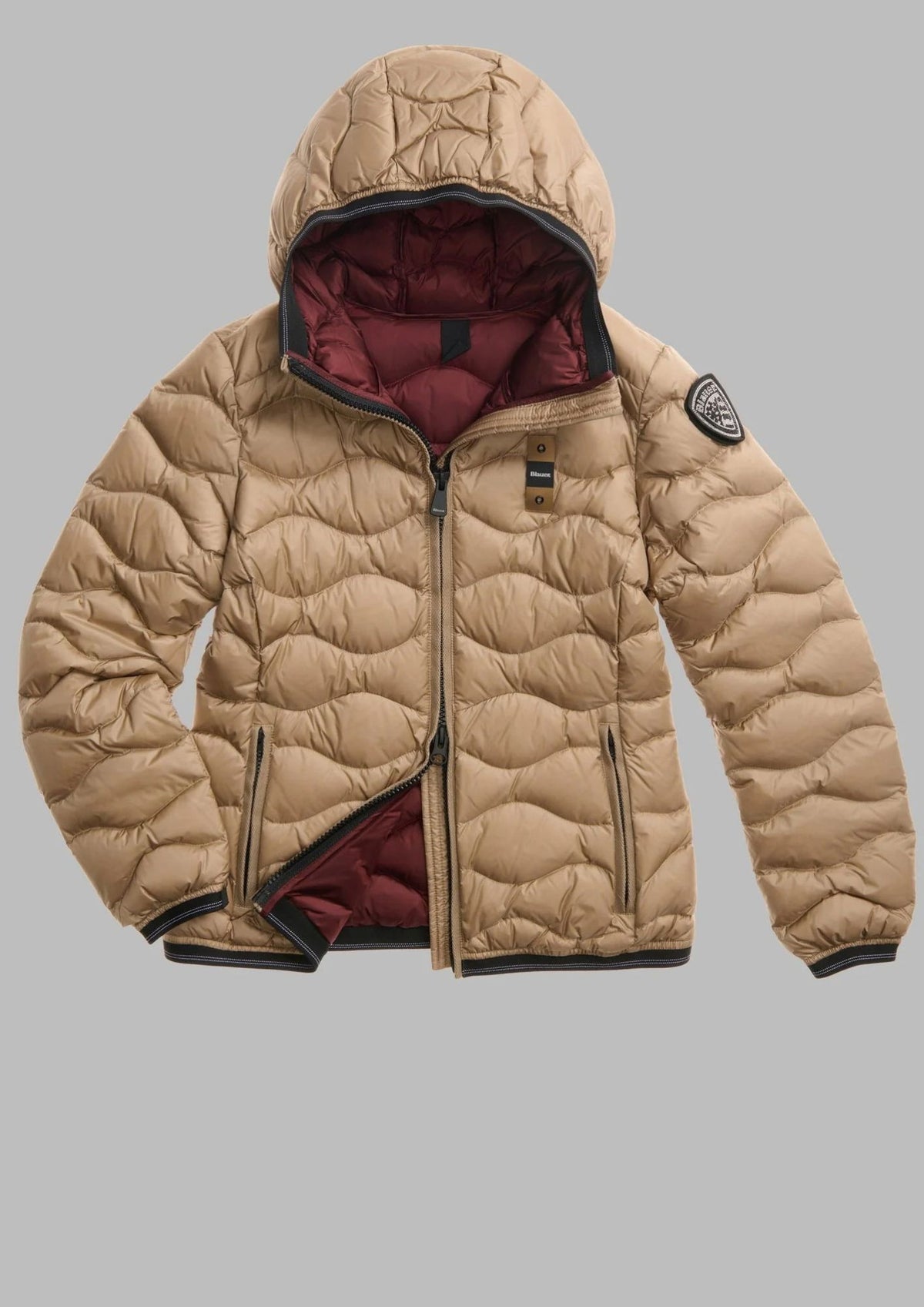 GIubbino Corto Imbottito Piuma Camelia Caffè Latte Mogano BLDC03033 6047 336MI BLAUER