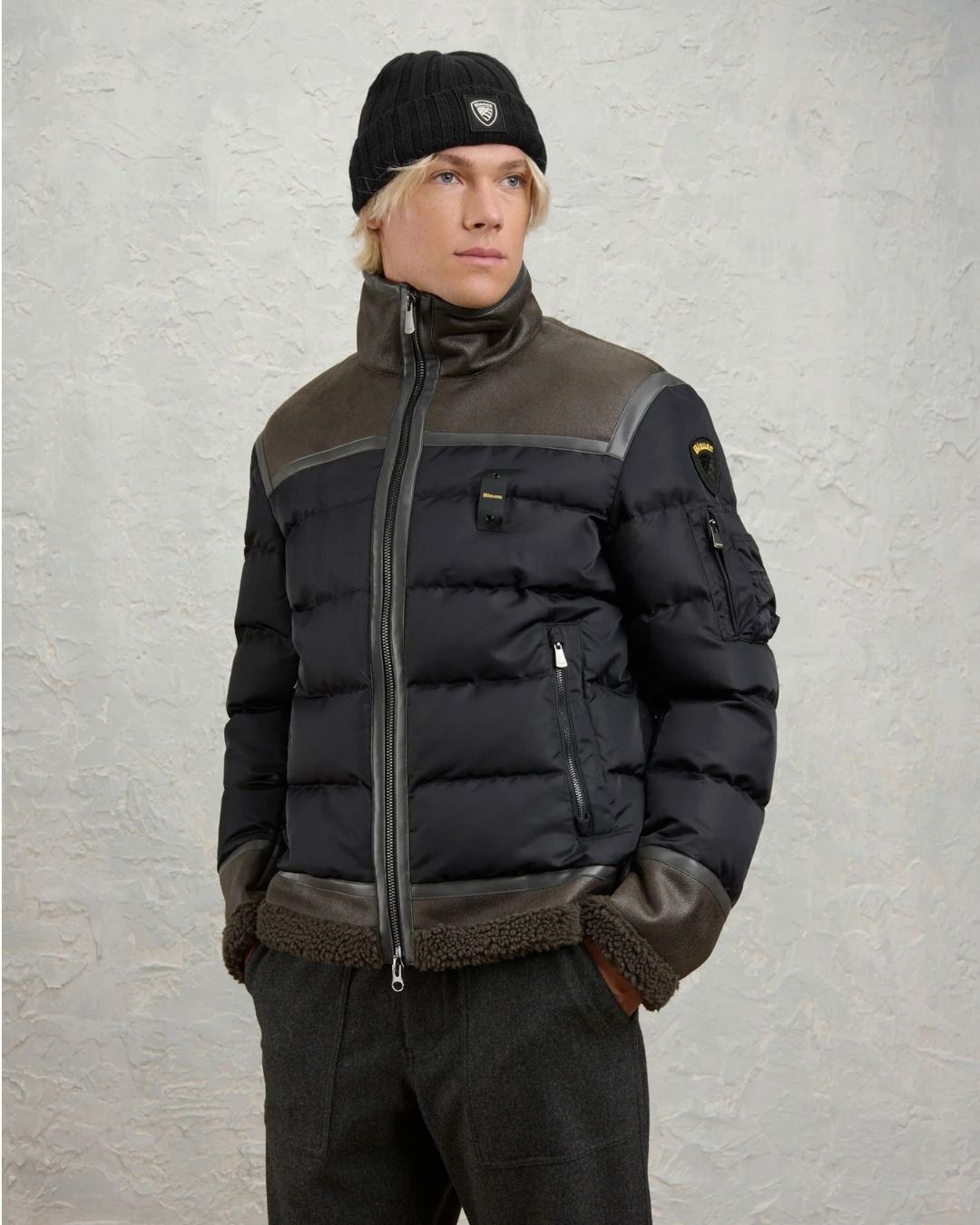 Giubbetto con inserti in Montone Organ New Nero BLUC02240 7280 999 BLAUER