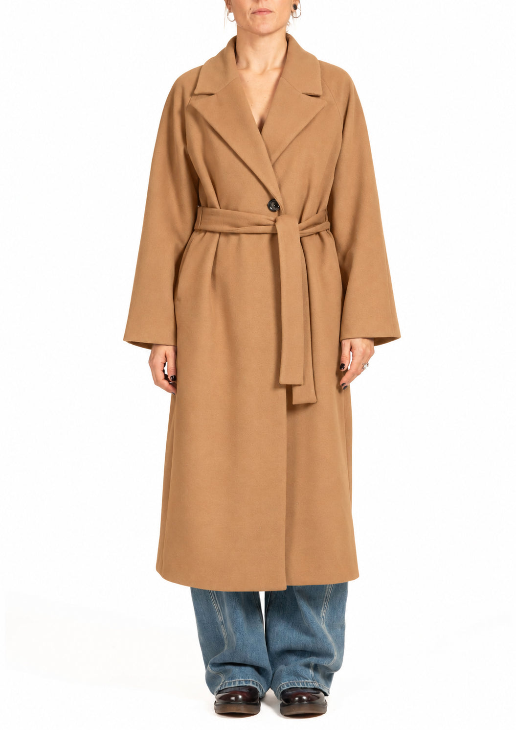 Cappotto donna lungo con cintura Cammello 0030R000527N 12 DIANA GALLESI