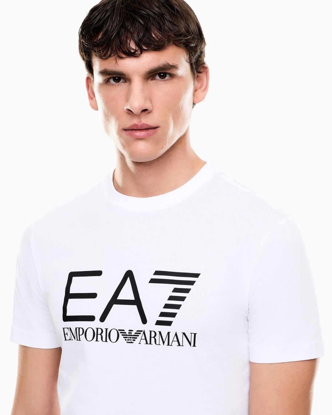 T-shirt Core Identity slim fit in cotone con maxi logo Bianco 7M001412 AF22264 U0002 EA7 EMPORIO ARMANI