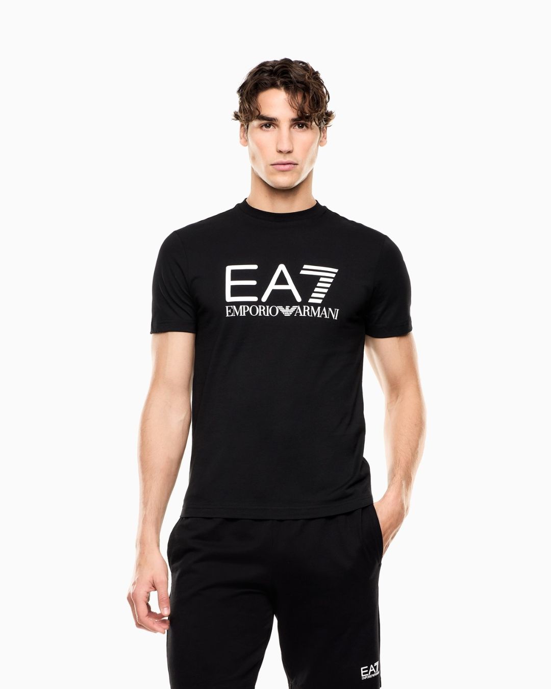 T-shirt Core Identity slim fit in cotone con maxi logo Nero 7M001412 AF22264 UC001 EA7 EMPORIO ARMANI