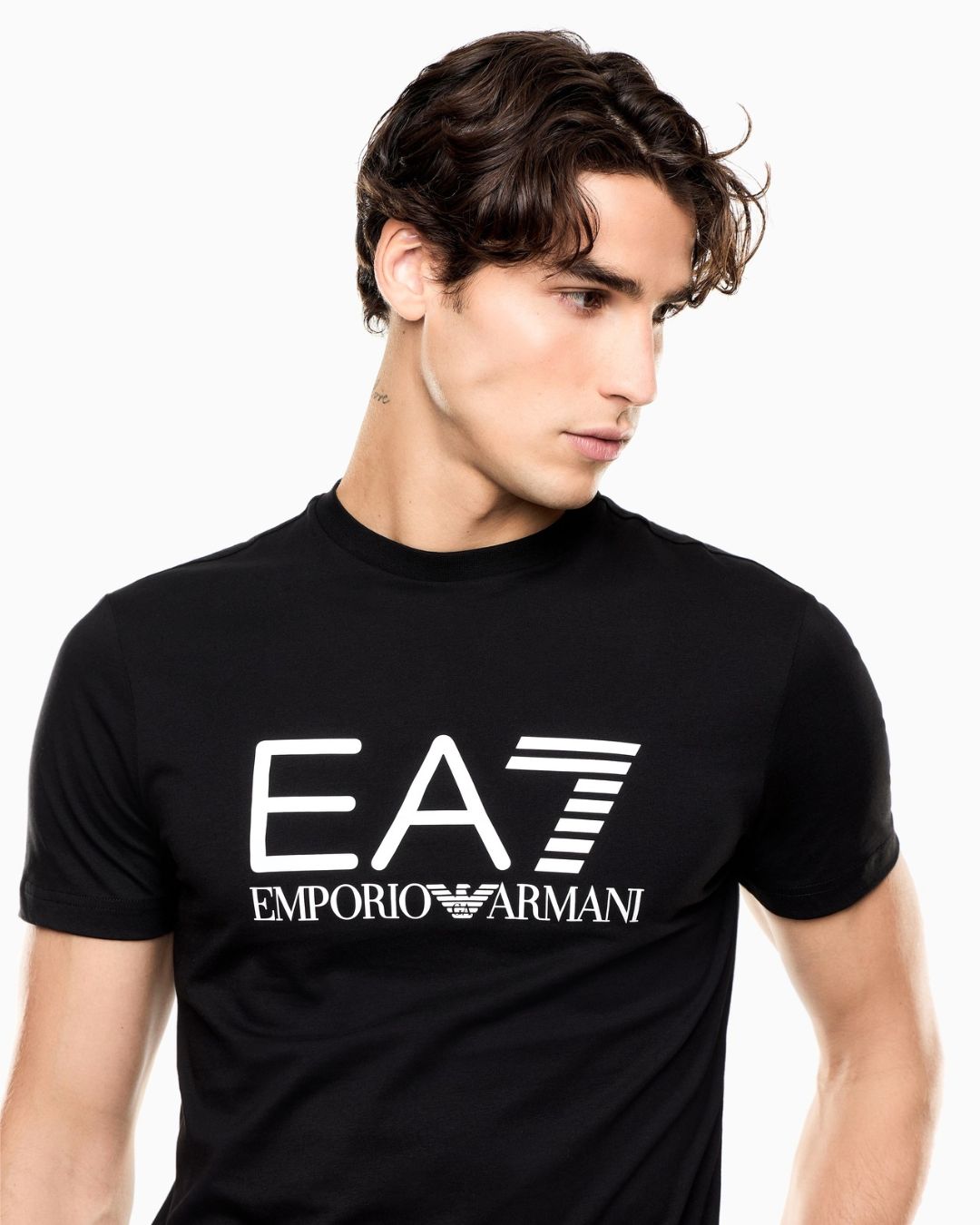 T-shirt Core Identity slim fit in cotone con maxi logo Nero 7M001412 AF22264 UC001 EA7 EMPORIO ARMANI