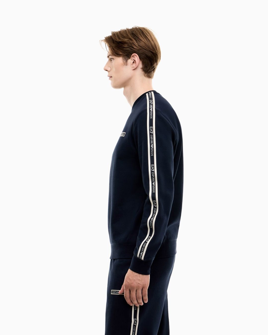 Felpa Logo Series regular in jersey Blu Navy 7M002195 AF10377 UB102 EA7 EMPORIO ARMANI