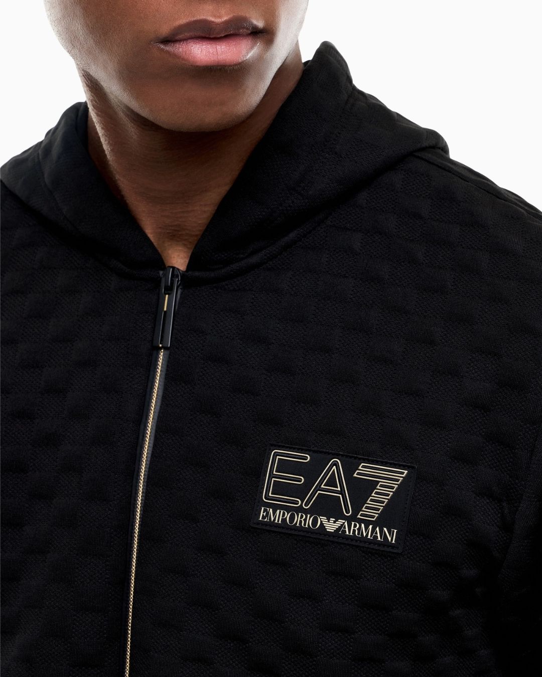 Felpa Premium Label con cappuccio e zip intera Nero 7M002247 AF26241 UC001 EA7 EMPORIO ARMANI