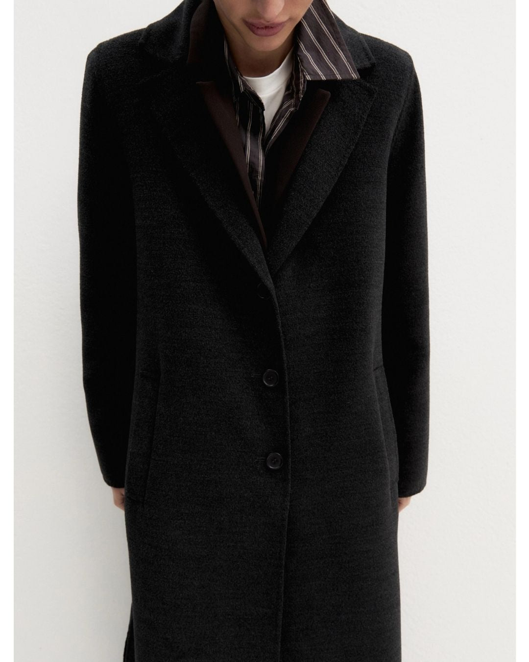 Cappotto lungo in double Emmacciuga Grigio Scuro Melange 2625016031200 011 EMME MARELLA