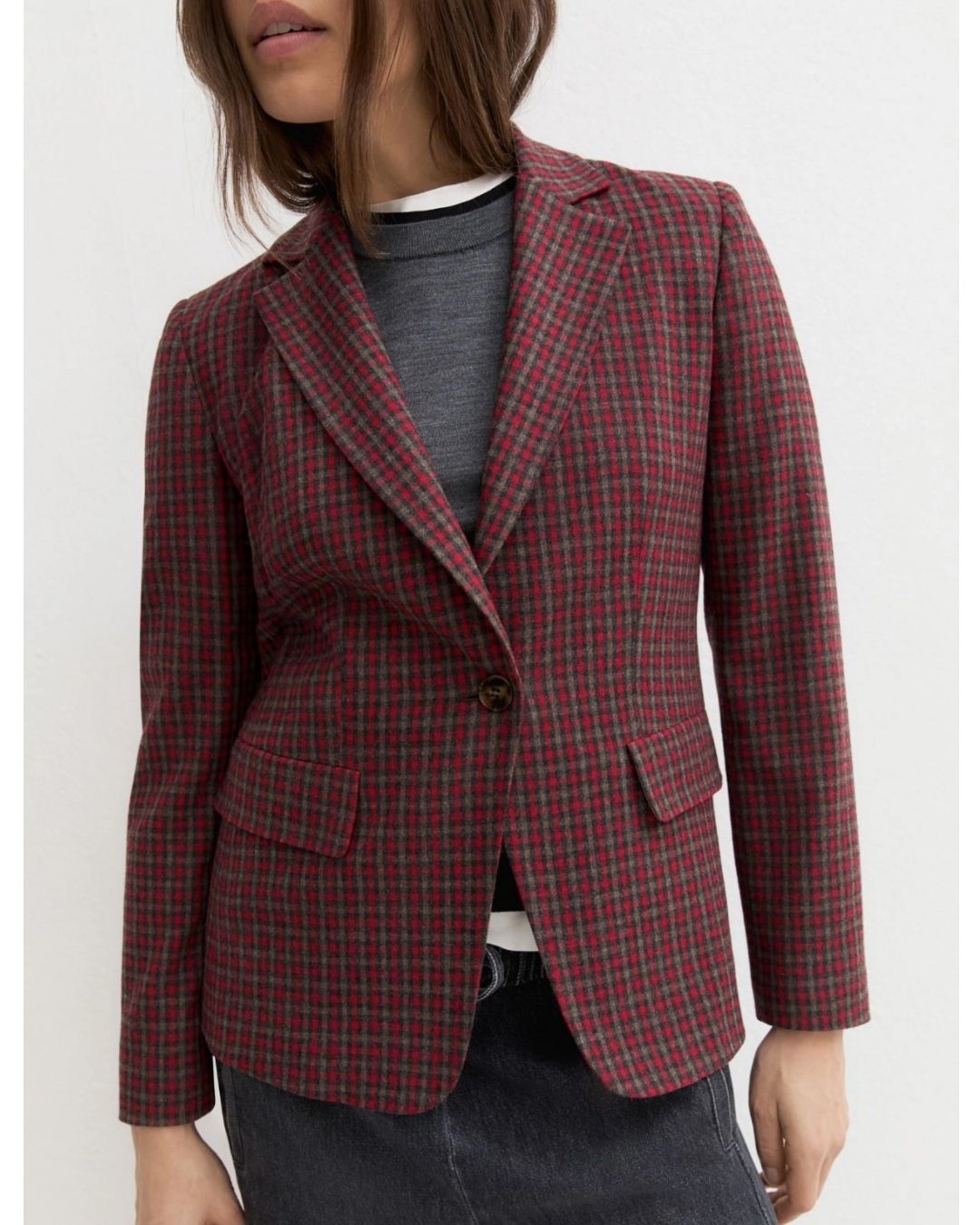 Blazer monopetto in flanella stretch Emmraso Rosso 2625046032200 007 EMME MARELLA