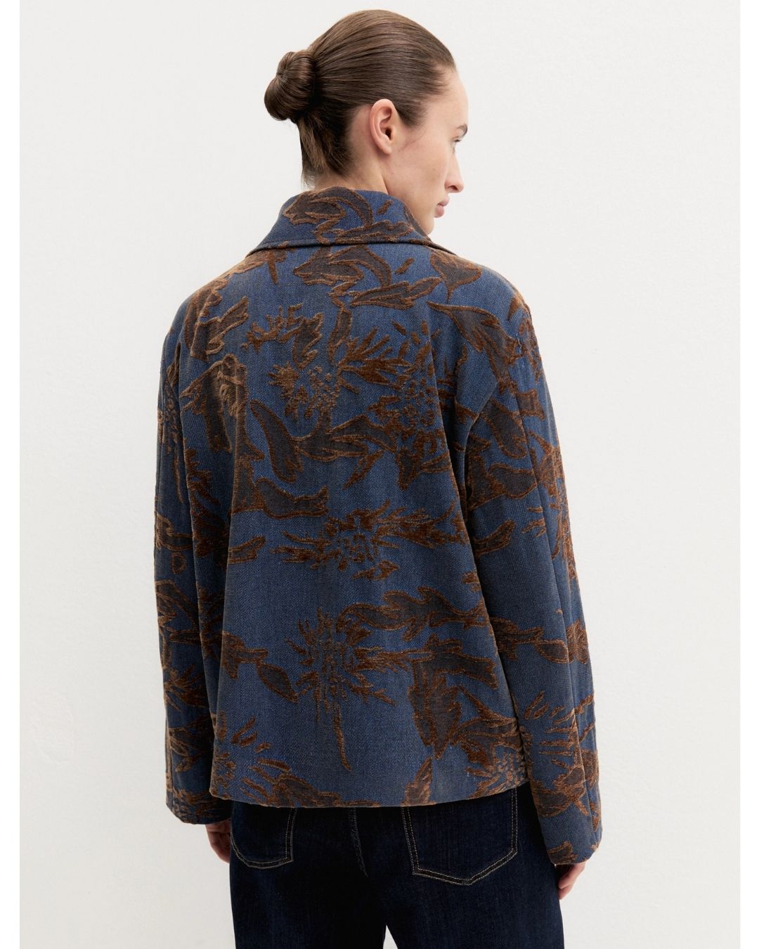 Giacca in denim jacquard delavé Emmghiera Blue Jeans 2625046141200 001 EMME MARELLA
