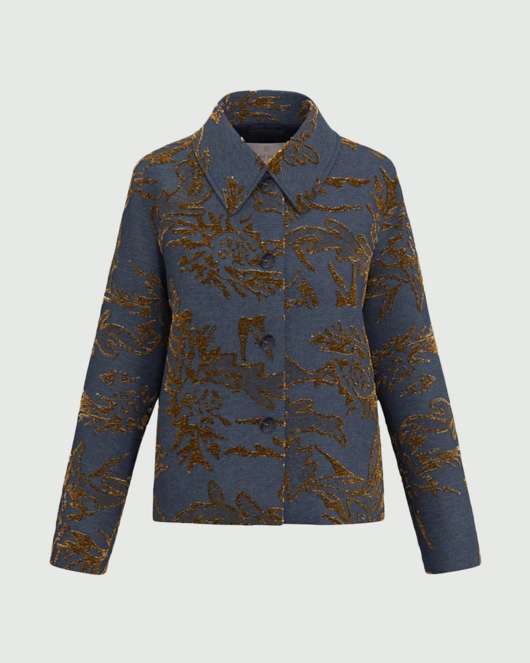 Giacca in denim jacquard delavé Emmghiera Blue Jeans 2625046141200 001 EMME MARELLA