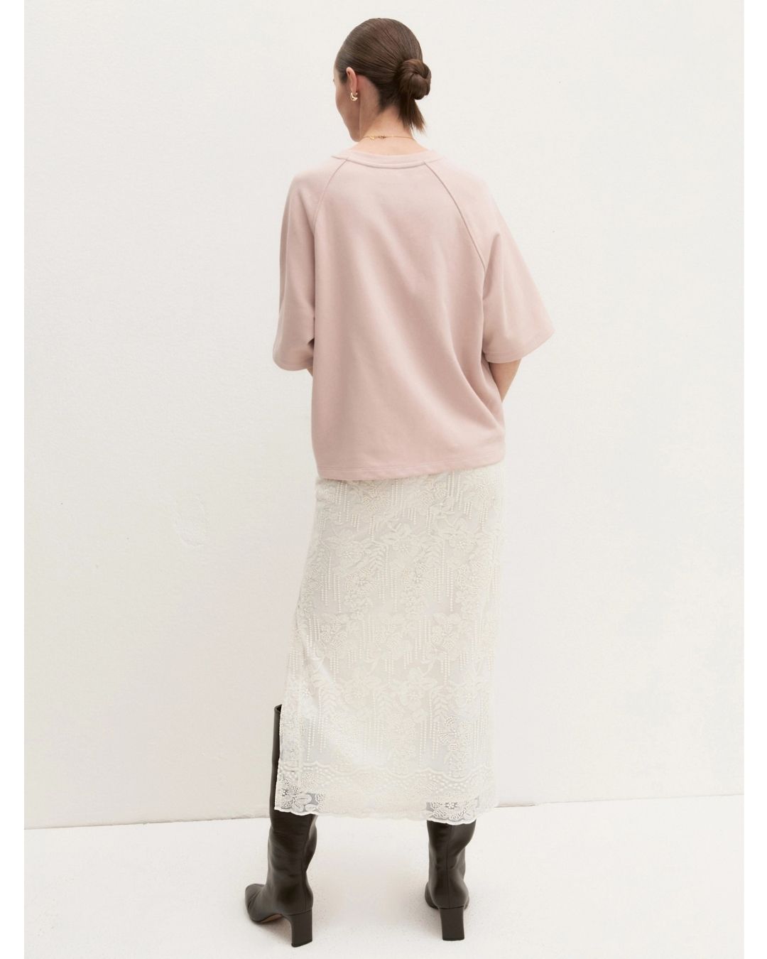 Gonna pencil in tulle ricamato Emmfinanza Bianco lana 2625106014200 001 EMME MARELLA