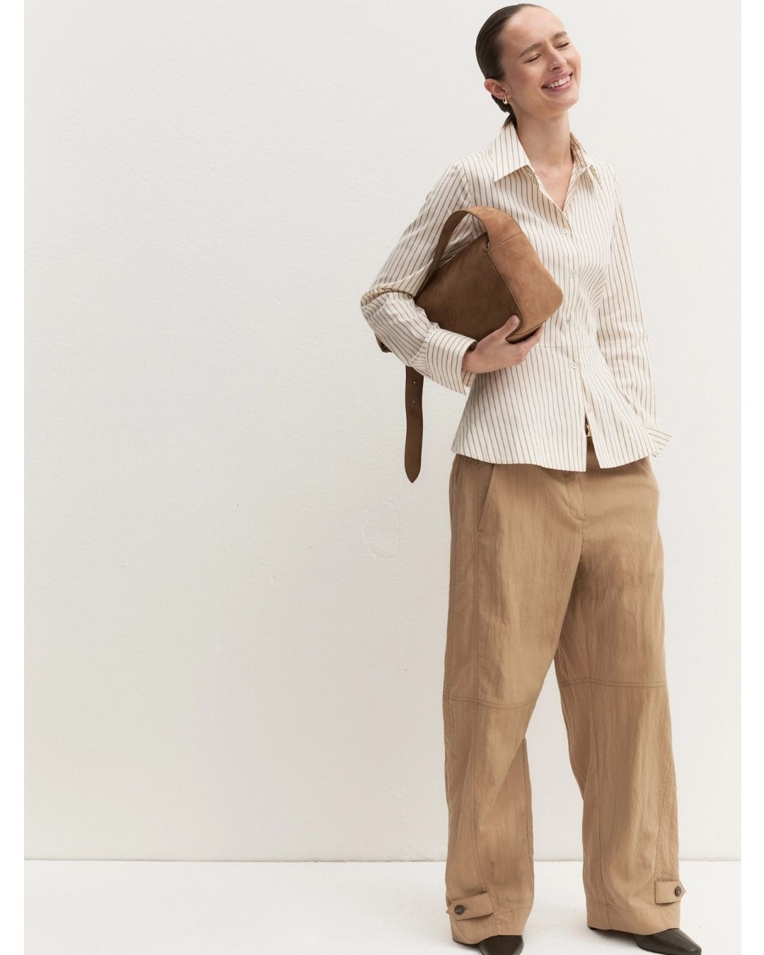 Camicia in popeline con taglio in vita Emmode Bianco lana 2625116014200 001 EMME MARELLA