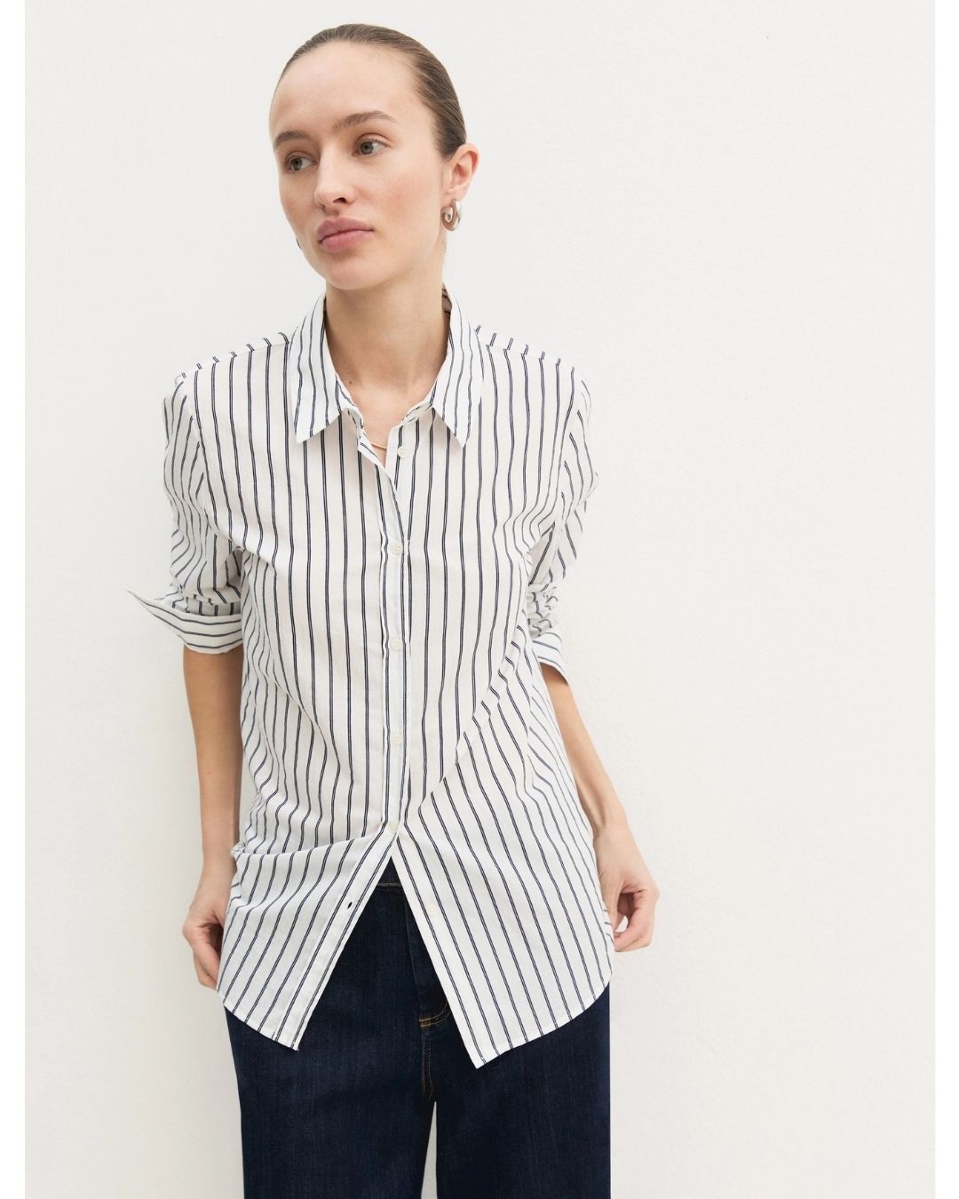 Camicia a maniche lunghe in misto cotone Emmguglia Bianco lana 2625116061200 002 EMME MARELLA