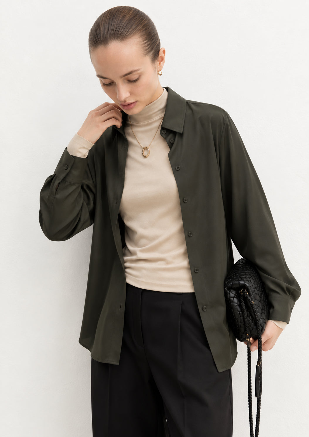 Emme Marella Camicia Donna Emmscalata Verde sottobosco 2625116081200 013 EMME MARELLA