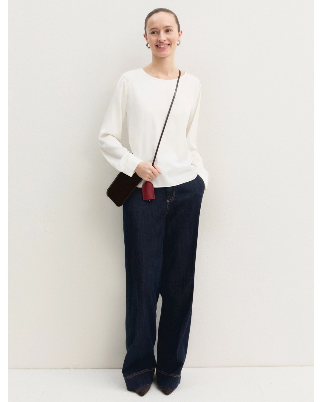 Blusa in raso stretch Emmcursore Avorio 2625116091200 001 EMME MARELLA