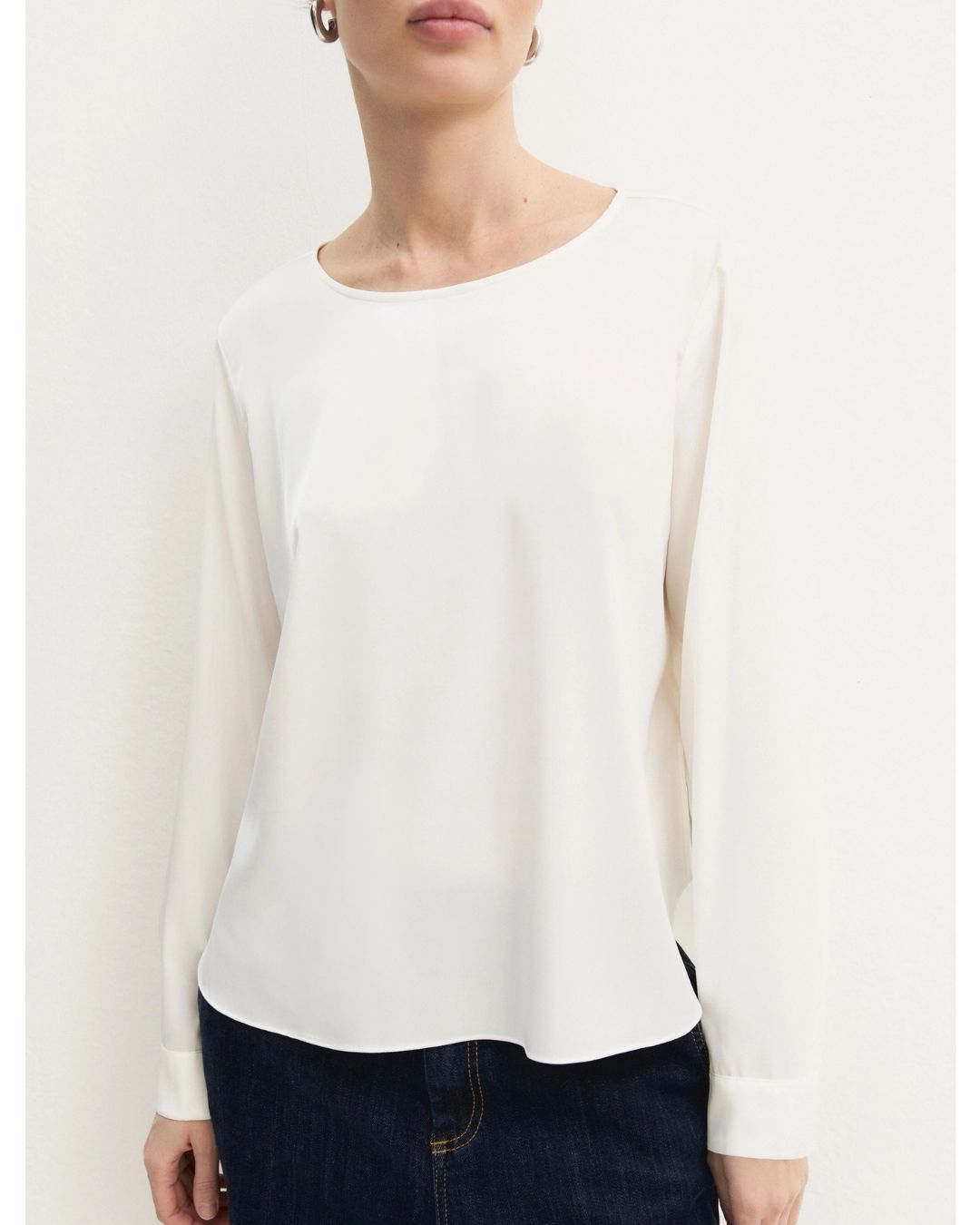 Blusa in raso stretch Emmcursore Avorio 2625116091200 001 EMME MARELLA