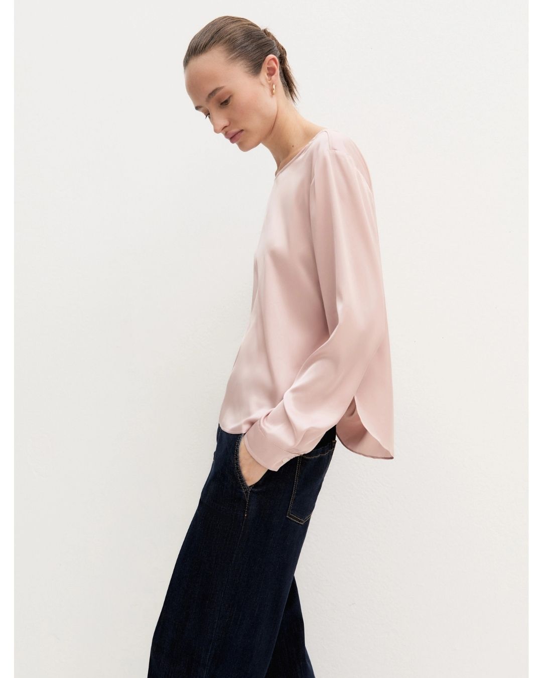 Blusa in raso stretch Emmcursore Rosa 2625116091200 009 EMME MARELLA
