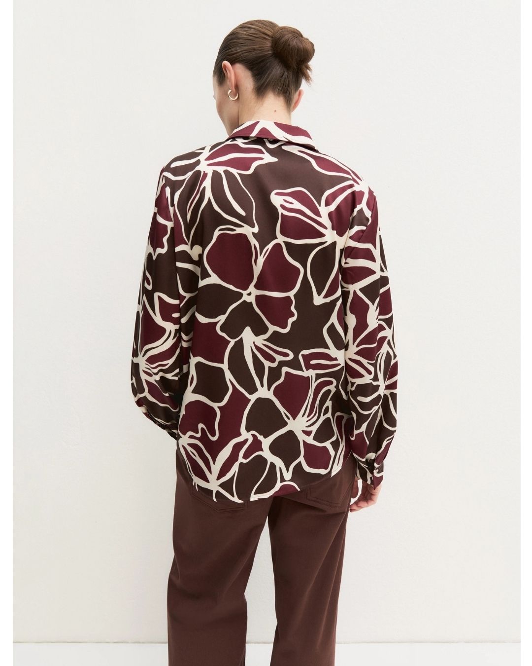 Camicia in twill stampato Emmspiga Marrone 2625116161200 002 EMME MARELLA