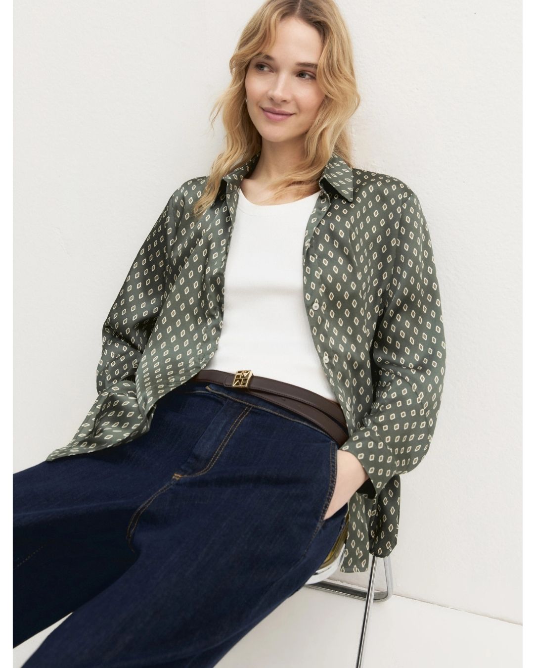 Camicia in twill stampato Emmduomo Salvia 2625116231200 003 EMME MARELLA
