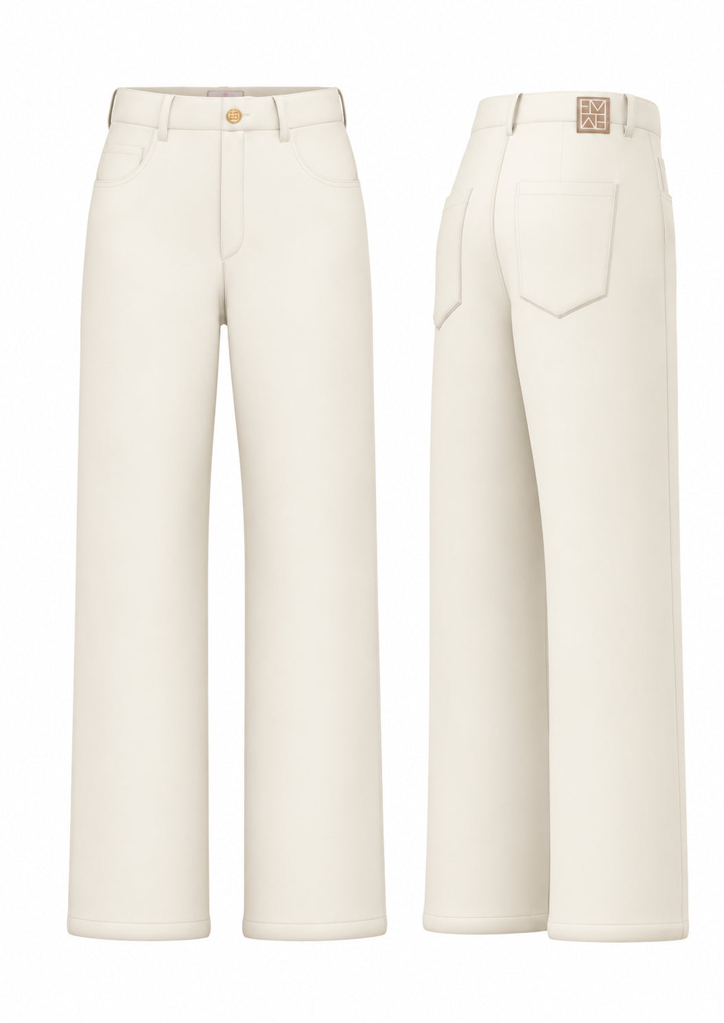 Emme Marella Pantalone Donna Emmfuxia Bianco Panna 2625136061200 001 EMME MARELLA
