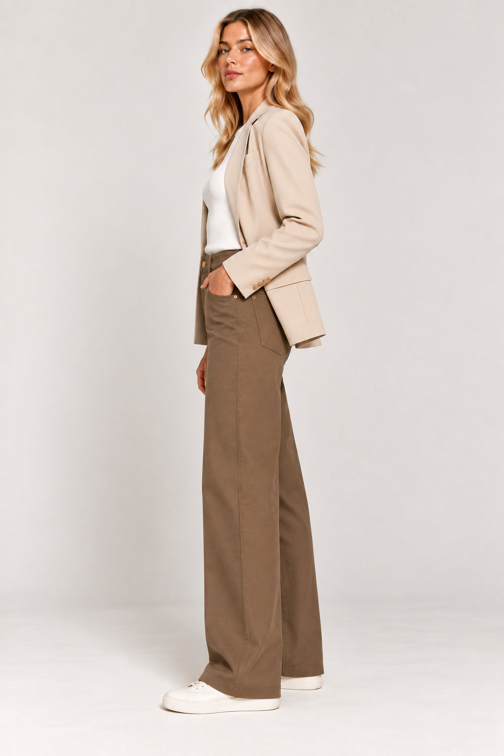Emme Marella Pantalone Donna Emmfuxia Tabacco 2625136061200 002 EMME MARELLA