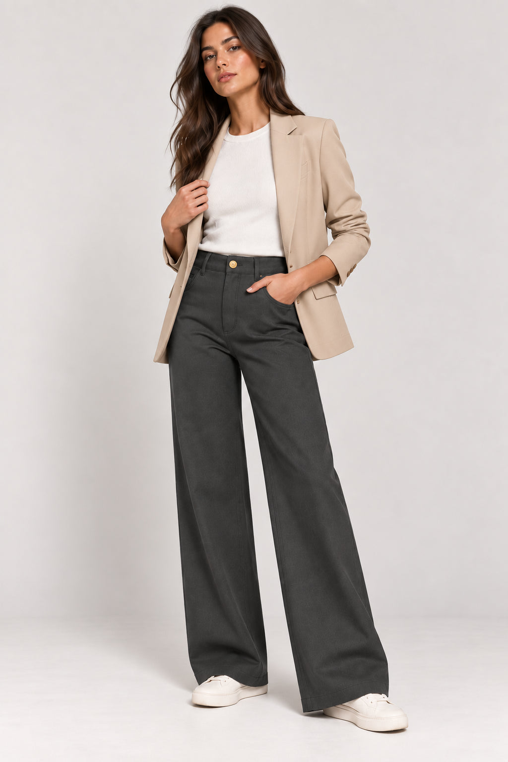 Emme Marella Pantalone Donna Emmfuxia Grigio Antracite 2625136061200 006 EMME MARELLA