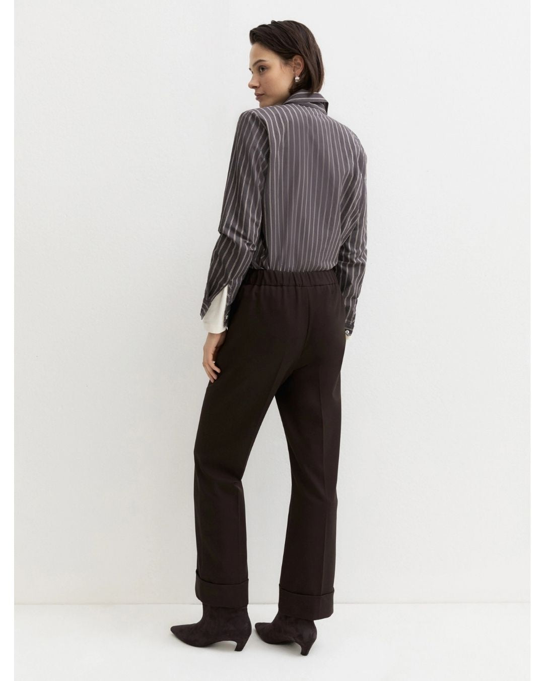 Pantalone in gabardina stretch Emmflirt Testa di moro 2625136082200 009 EMME MARELLA