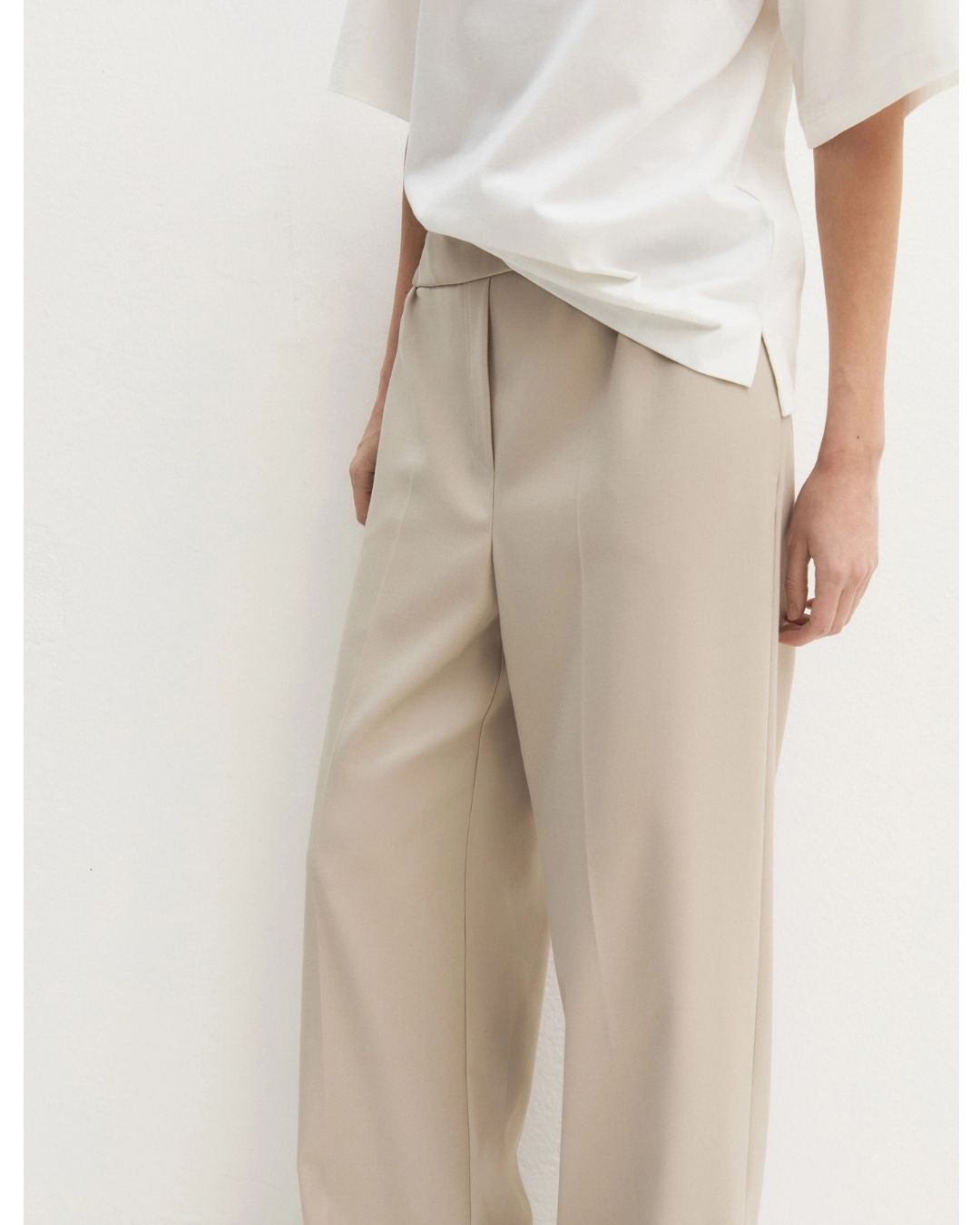 Pantalone dritto in flanella stretch Emmfiesta Ecru' 2625136111200 004 EMME MARELLA