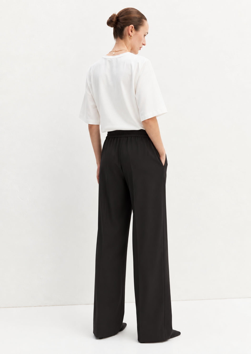 Pantalone dritto in flanella stretch Emmfiesta Nero 2625136111200 009 EMME MARELLA