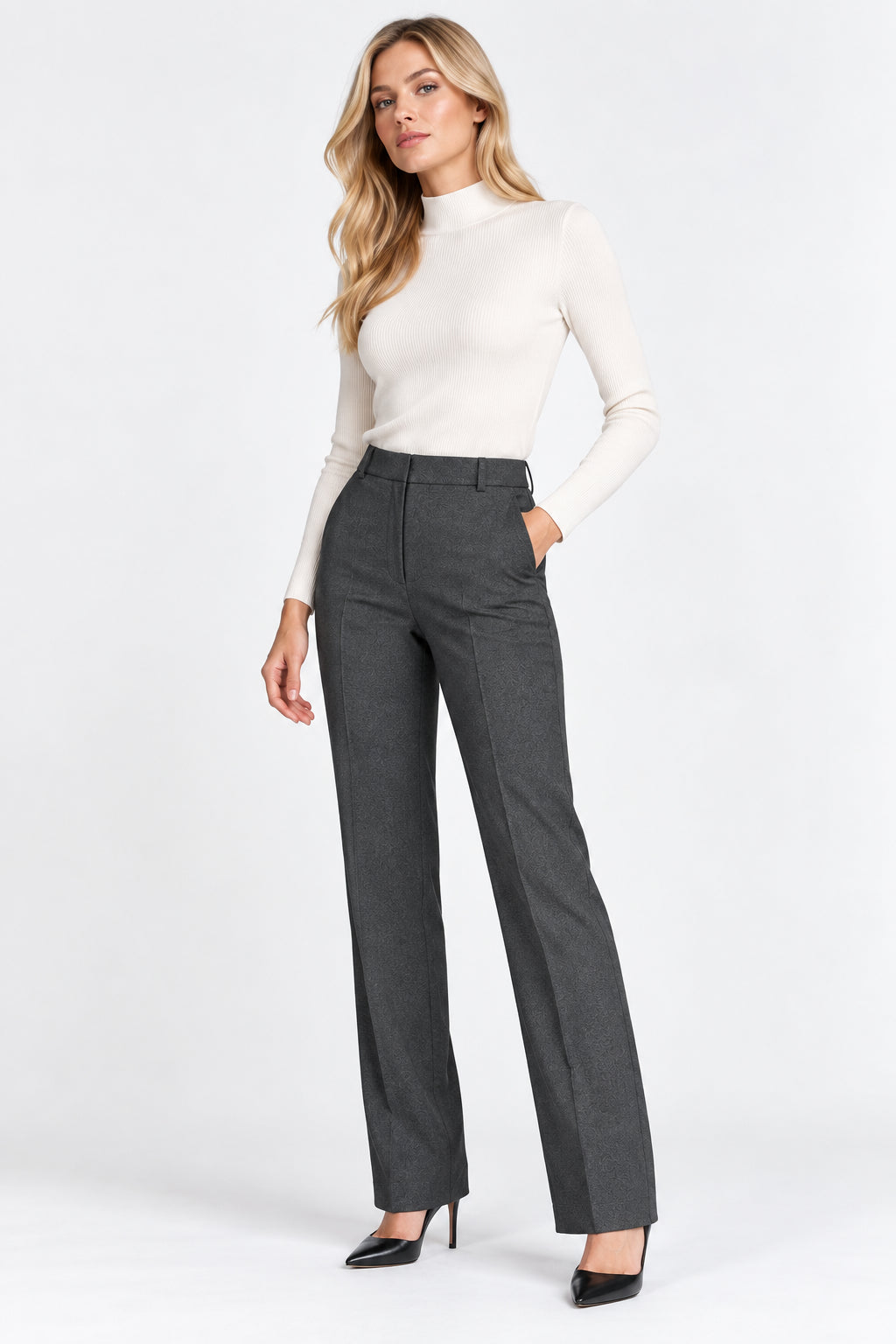 Emme Marella Pantalone Donna Emmpalpiti1 Grigio Scuro Melange 2625136231200 008 EMME MARELLA