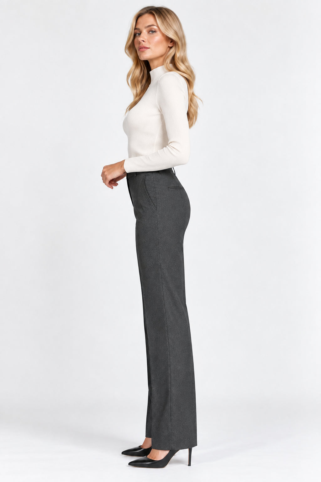 Emme Marella Pantalone Donna Emmpalpiti1 Grigio Scuro Melange 2625136231200 008 EMME MARELLA