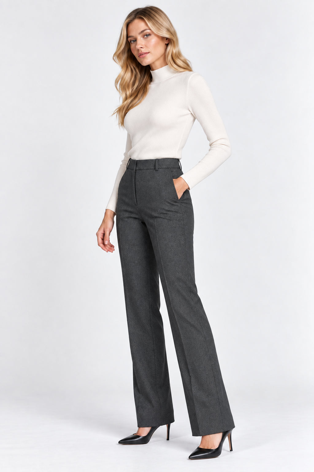 Emme Marella Pantalone Donna Emmpalpiti1 Grigio Scuro Melange 2625136231200 008 EMME MARELLA