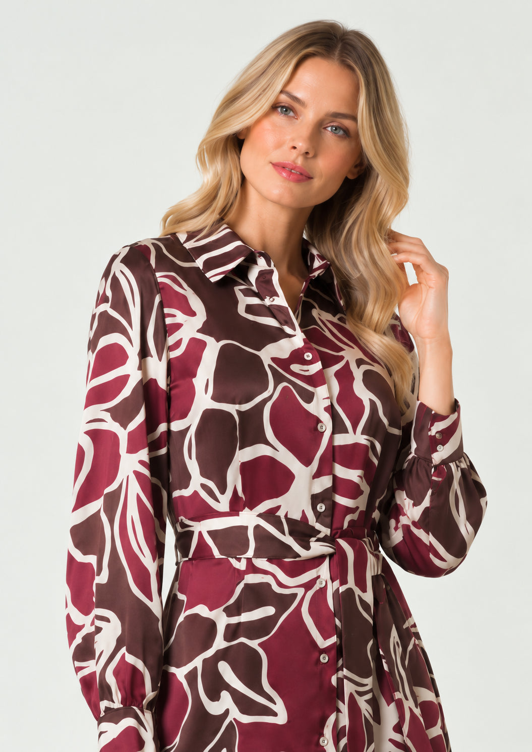 Chemisier in twill stampato Emmalarico Marrone Floreale 2625226081200 002 EMME MARELLA