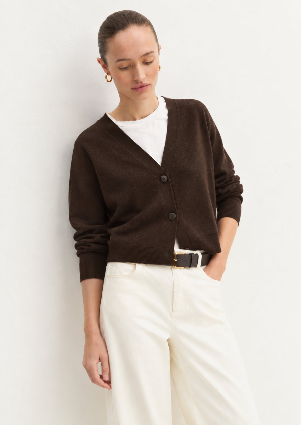 Cardigan dritto in viscosa stretch Emmbacini Testa di Moro 2625346041200 008 EMME MARELLA