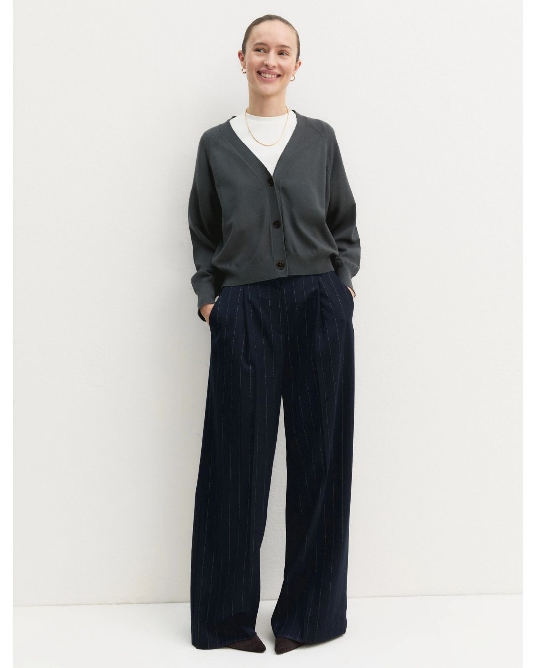 Cardigan dritto in viscosa stretch Emmbacini Sottobosco 2625346041200 013 EMME MARELLA